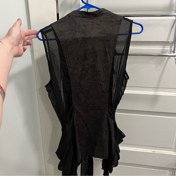 Miilla Clothing drapey faux leather vest goth lip service cosplay Rick Owens - Picture 3 of 7